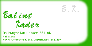 balint kader business card